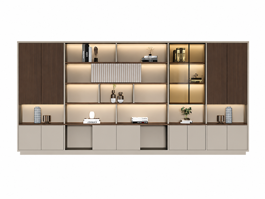 Modern Open-Shelved Executive Storage Cabinet