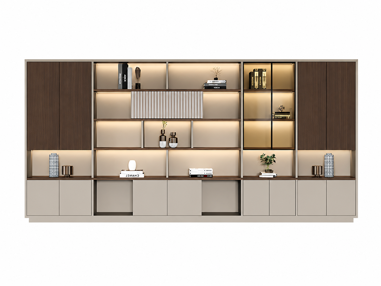 Modern Open-Shelved Executive Storage Cabinet