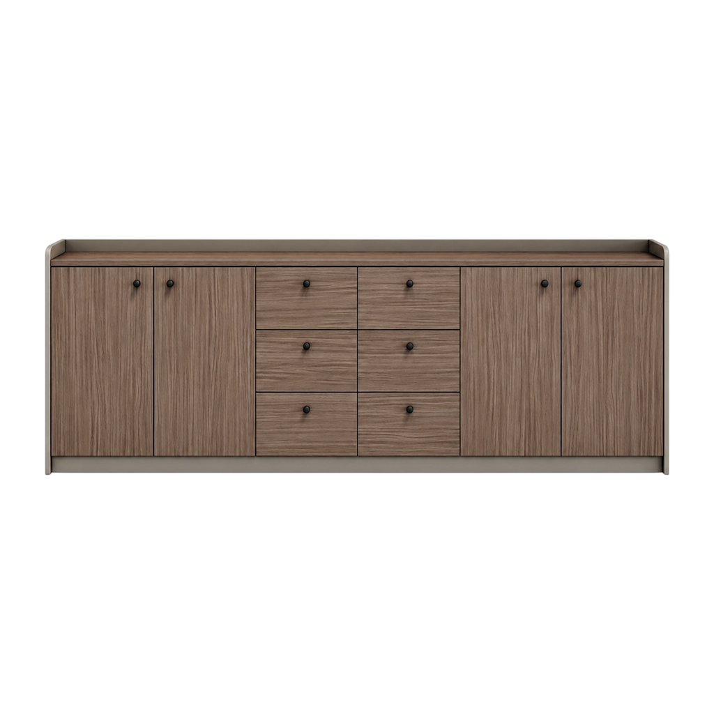 Contemporary Low Storage Cabinet with Rounded Frame