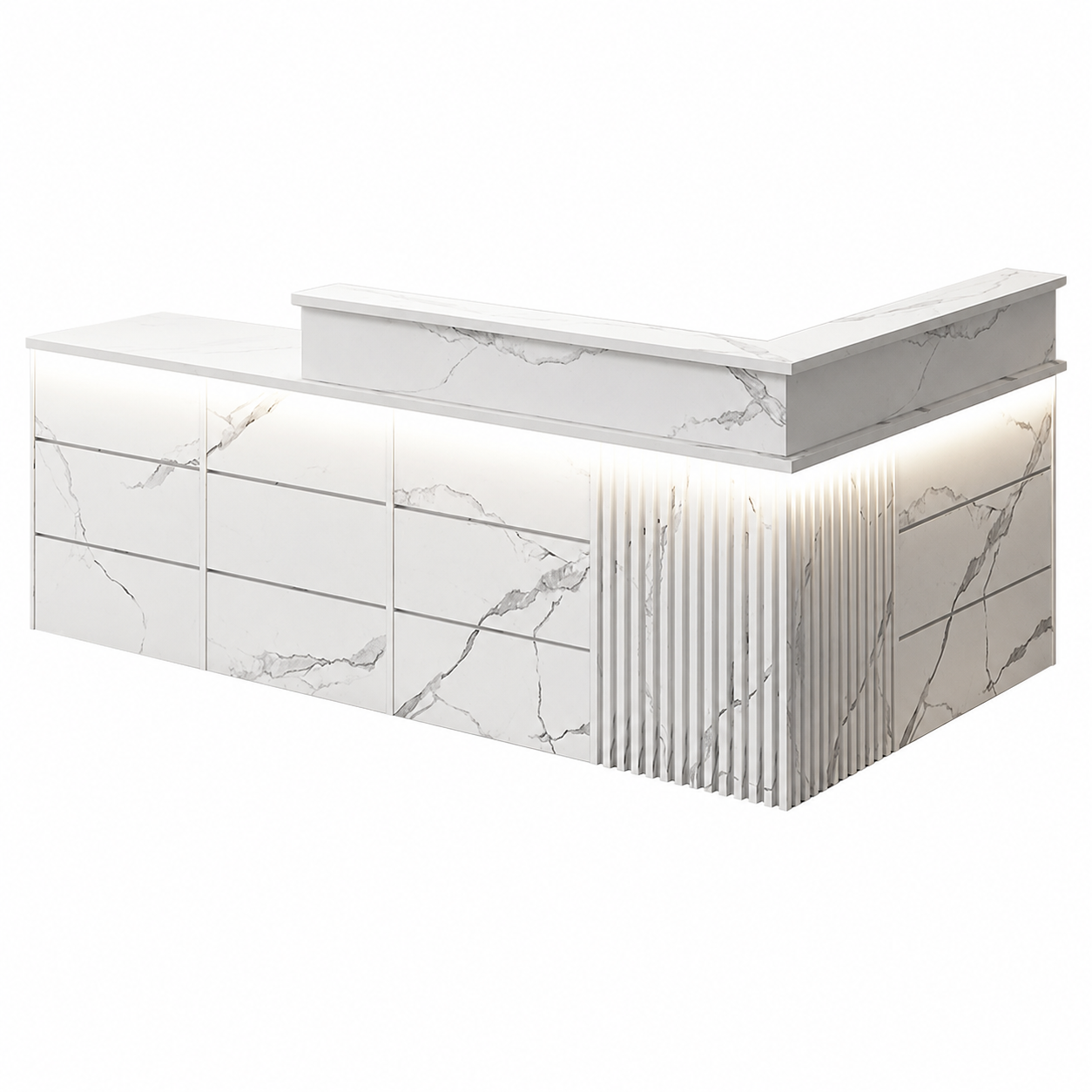 Modern Classic LED Reception Desk with Storage