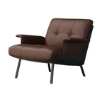 Modern Lounge Armchair with Upholstered Cushion and Solid Wood Frame for Reception Areas