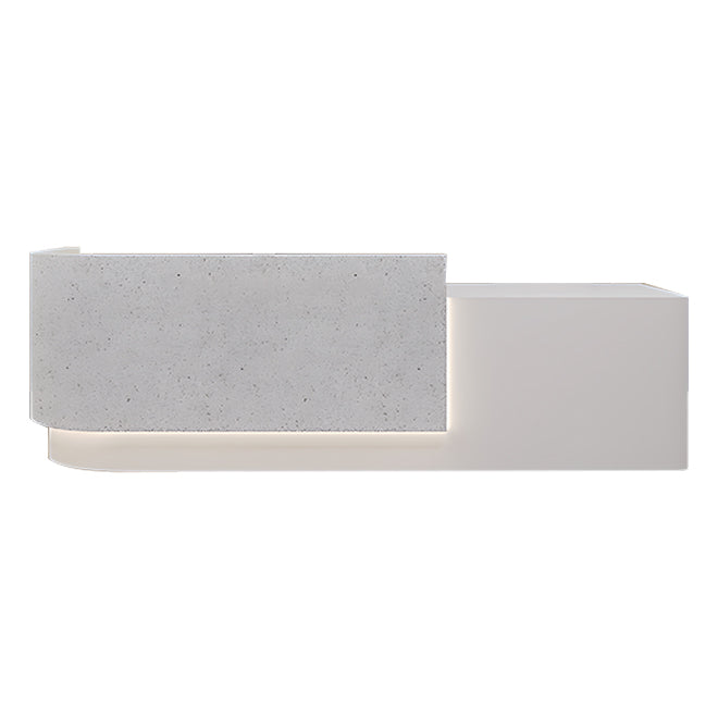 Contemporary L-Shaped Reception Desk with Raised Counter and LED Lighting