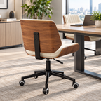 Modern Executive Office Chair with Leather & Wood