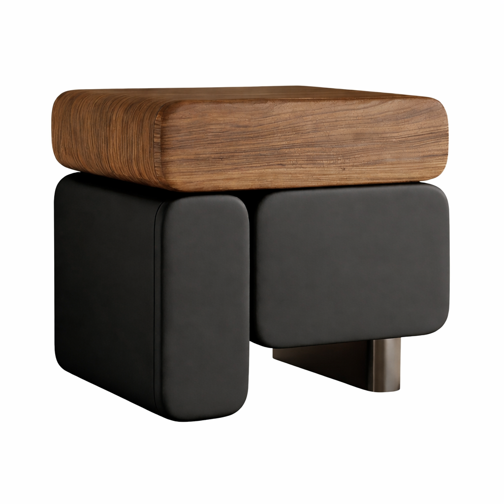 Designer Bedside Table in Walnut Look