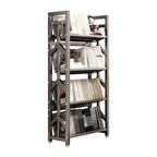 Adjustable Multi-Tier Bookcase With Slanted Shelves