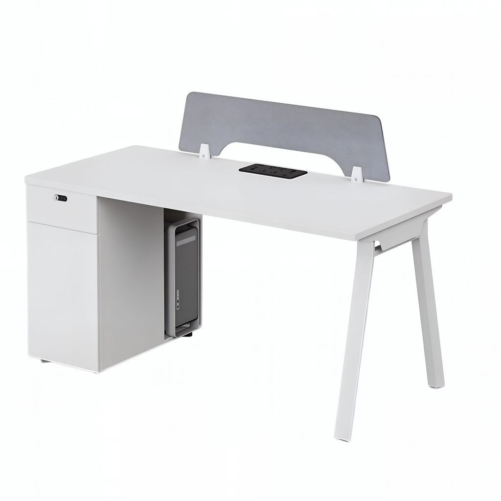 Minimalist Bench Workstation with Screen Panels