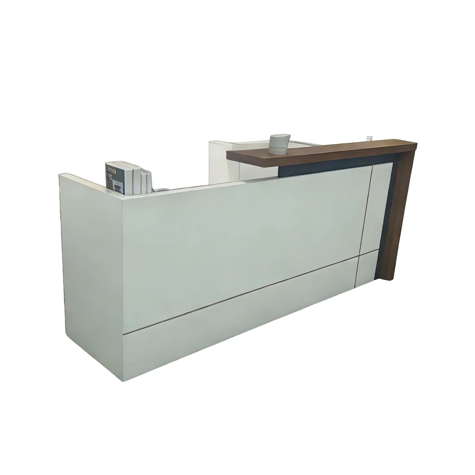 Minimalist Reception Desk with Timber Return Top