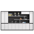 Contemporary Open-Style Storage Cabinet with White Wood Grain Finish