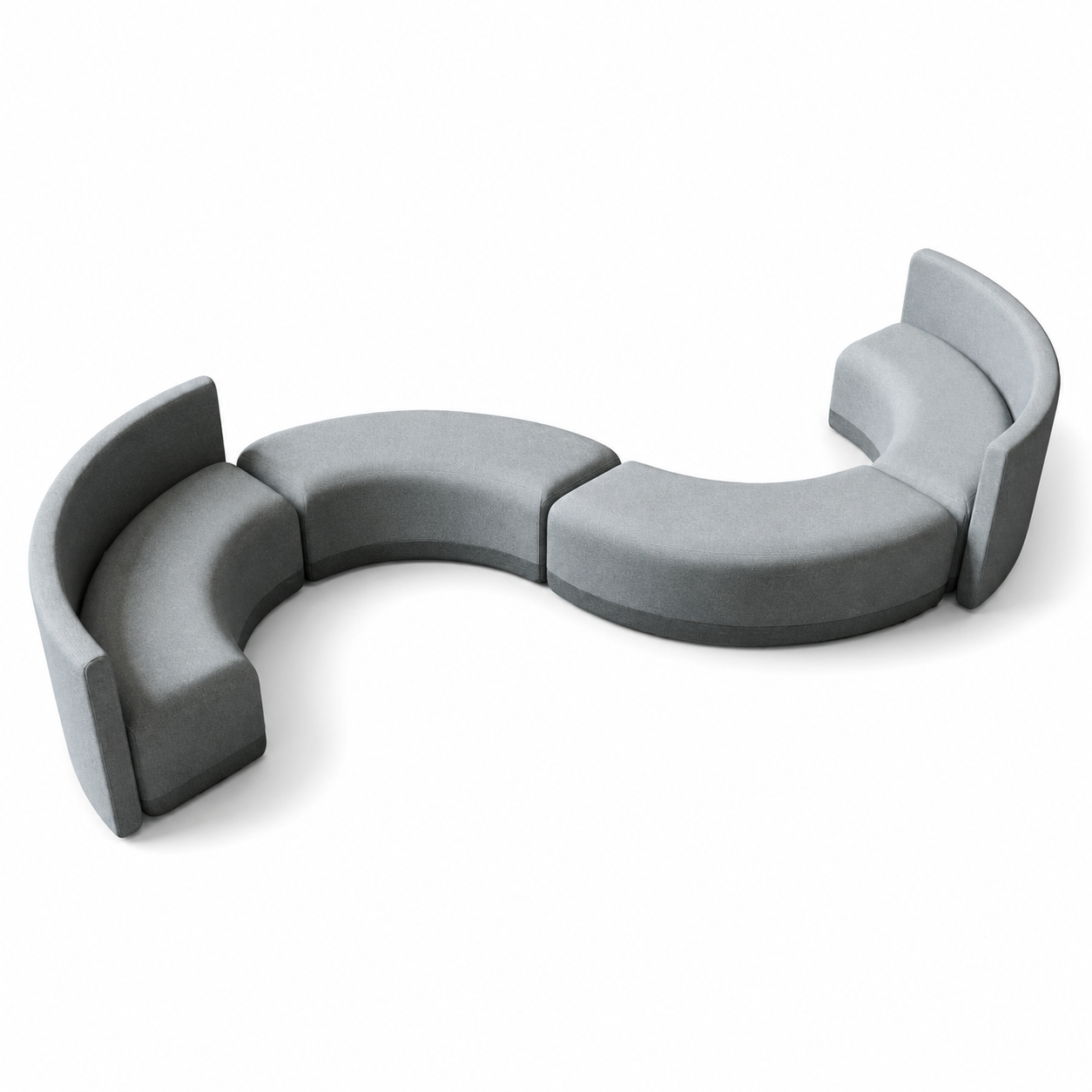Agile Curved Modular Lounge Suite for Collaborative Breakout Areas and Modern Reception Spaces