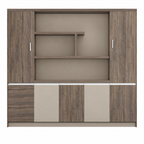 Contemporary Executive Office Storage Cabinet with Display Shelving