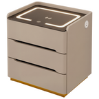 Smart Bedside Table with Wireless Charging and LED Light