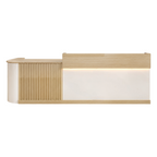 Slatted Timber Café Counter with LED Front Panel