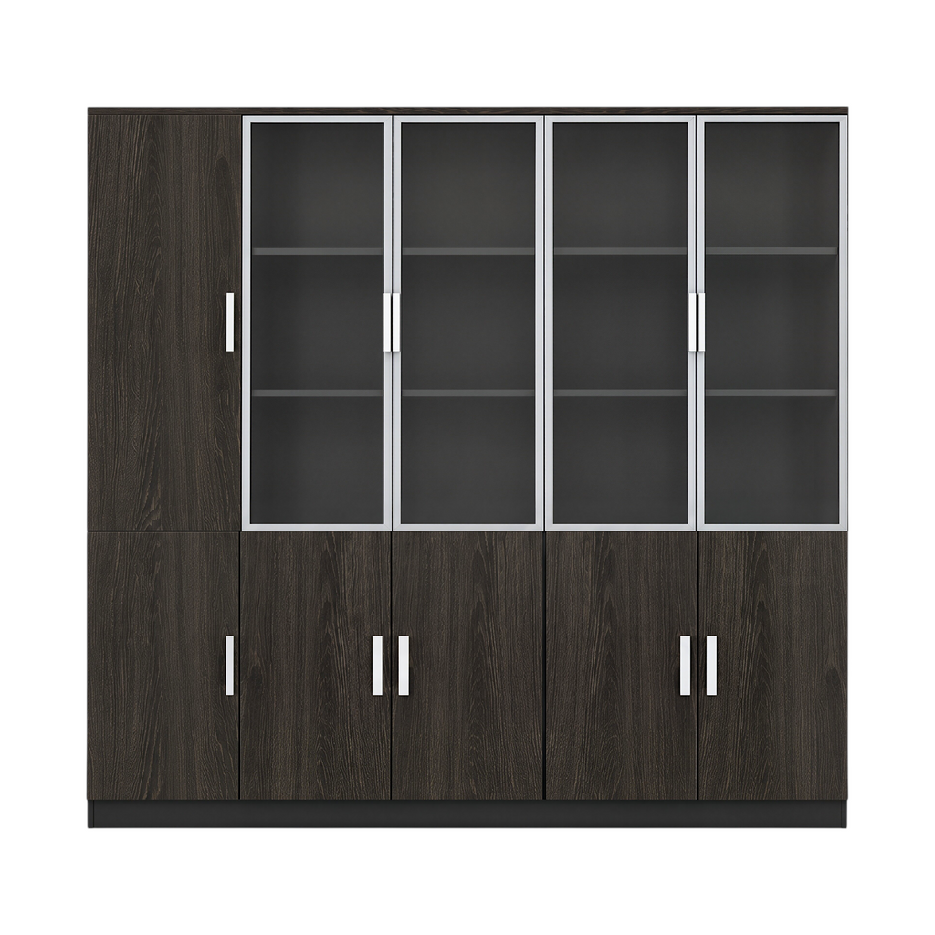 Multi-Section Office Storage and Display Cabinet