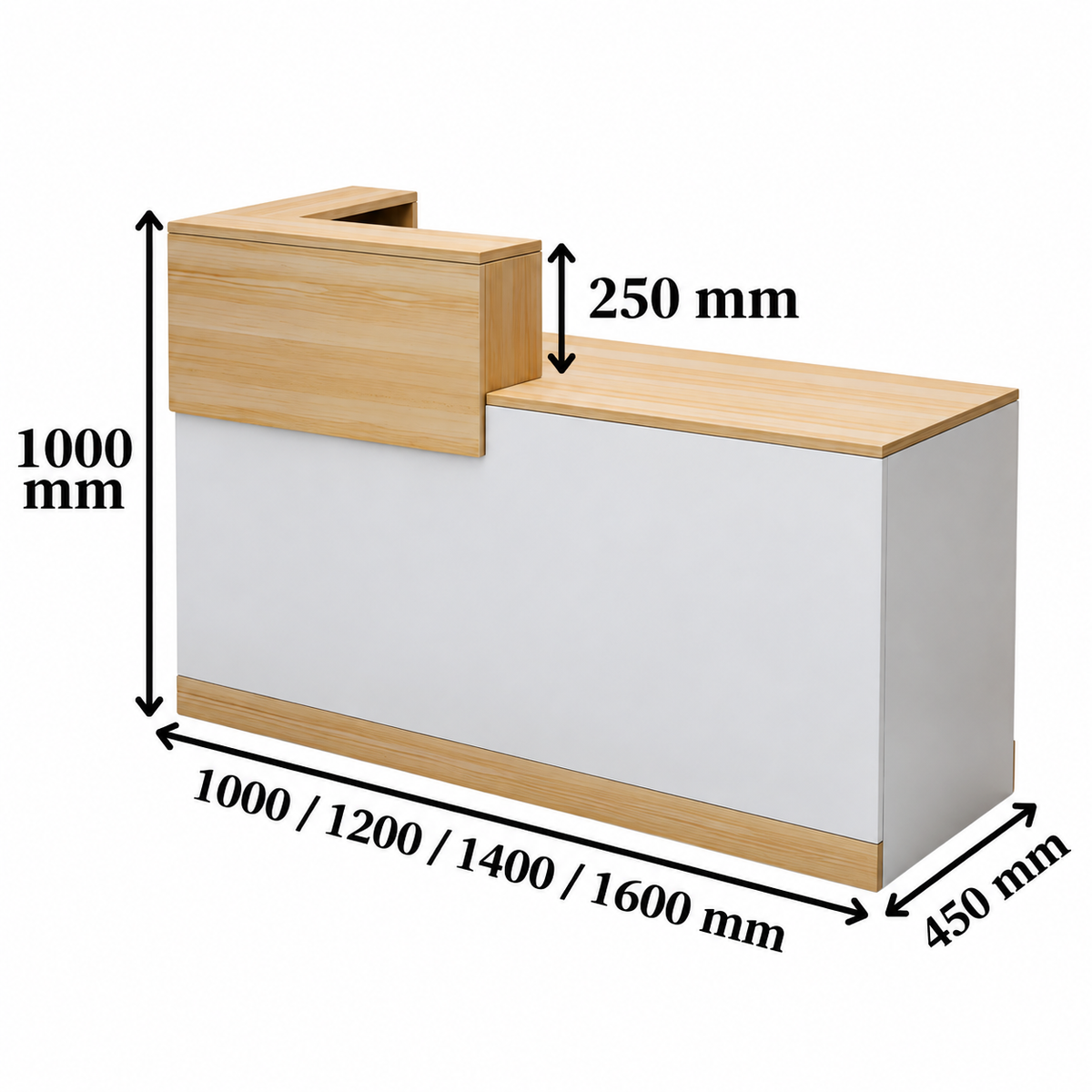 Contemporary Welcome Desk with Elevated Counter Front