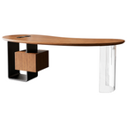 Cashew Executive Desk with Acrylic Leg Design