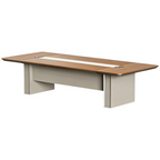Walnut Executive Boardroom Table with Integrated Power Access