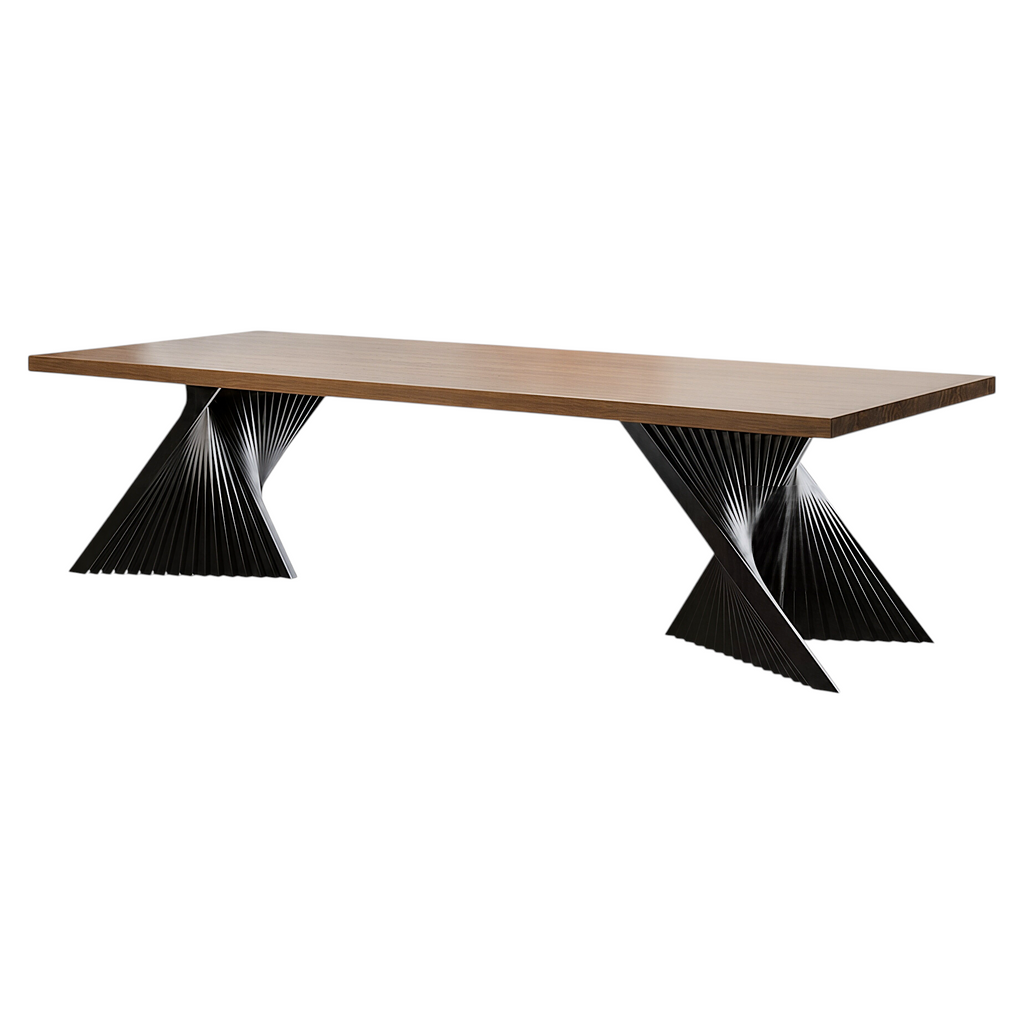 Fluted X-Base Solid Timber Boardroom Table