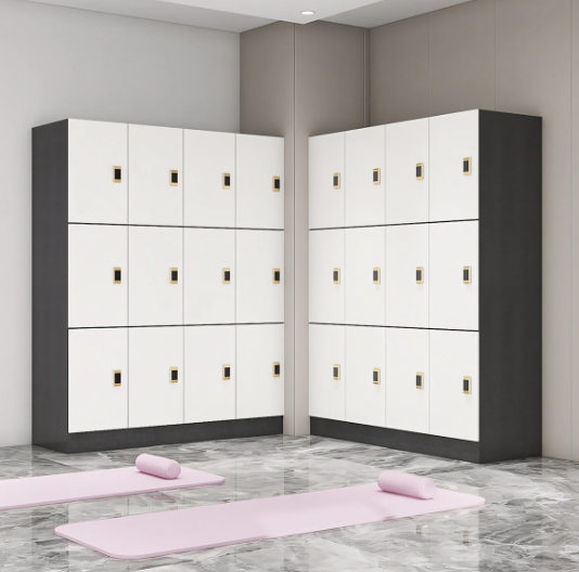 Lockable Wooden Storage Locker — Multi-compartment Storage Cabinet for Gyms, Spas and Staff Facilities