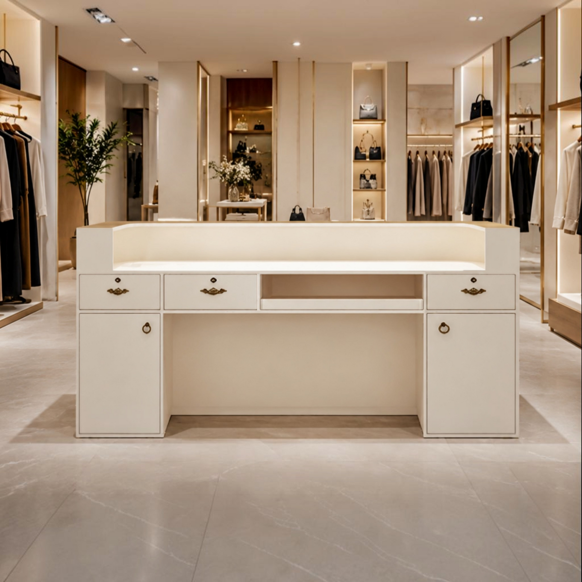 Boutique Reception Counter with LED Accent Lighting