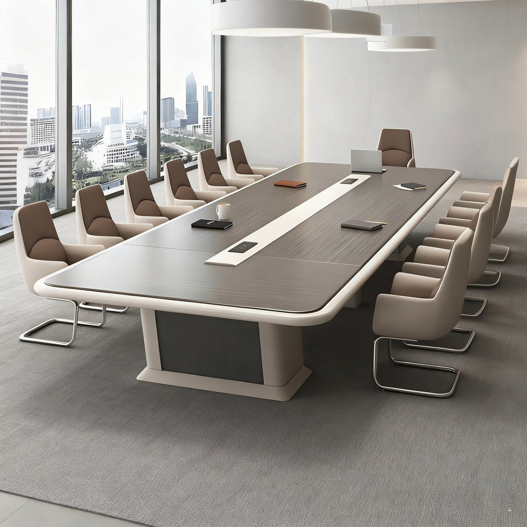 Commercial-Grade Table with Sleek Rounded Edges for Meetings