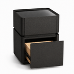 Contemporary Bedside Table with Safe, Wireless Charger and USB