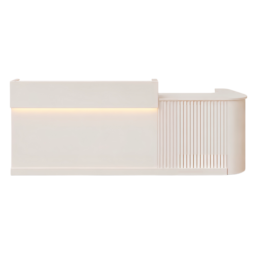 Slatted Timber Café Counter with LED Front Panel