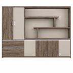 Contemporary Executive Office Storage Cabinet with Display Shelving