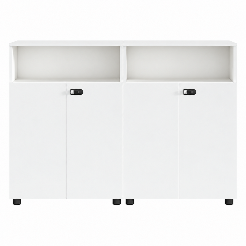 Contemporary Modular Office Storage Cabinet with Secure Custom Option