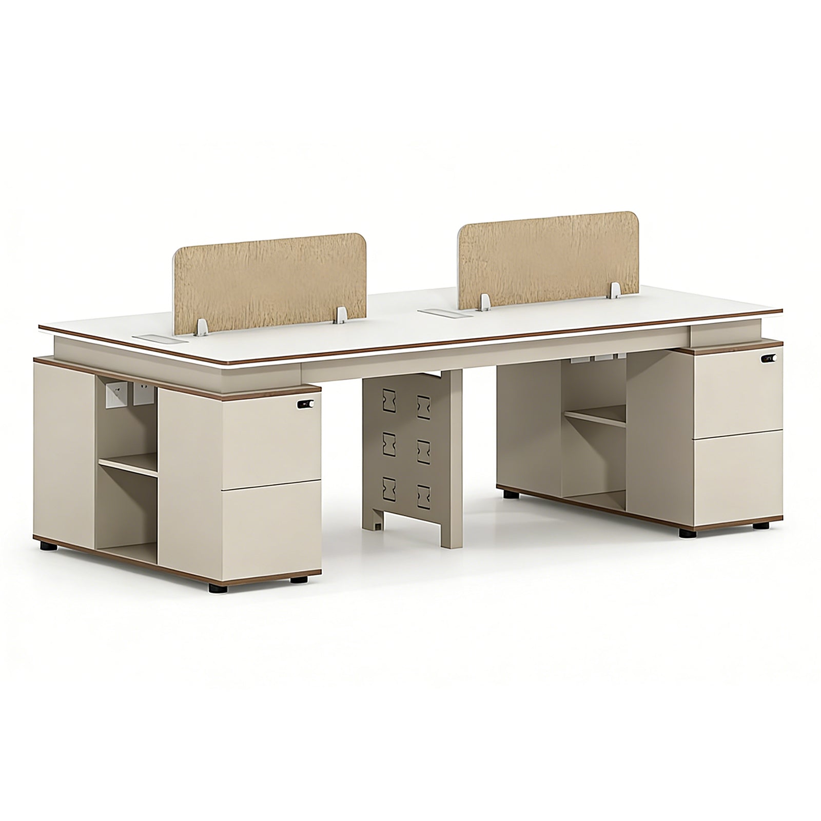 Shared Office Workstation with Storage Units