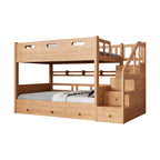 Space-Saving Timber Bunk Bed with Drawers and Stairs