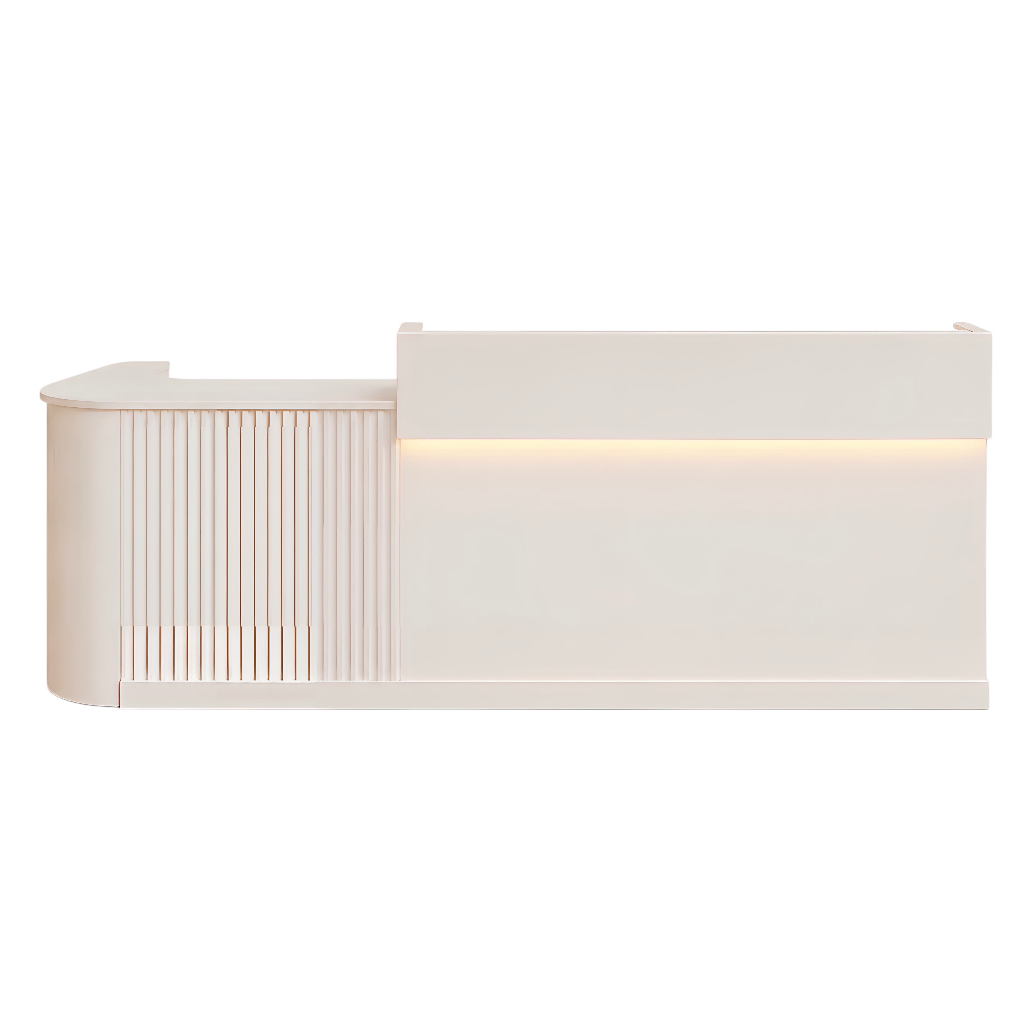 Slatted Timber Café Counter with LED Front Panel