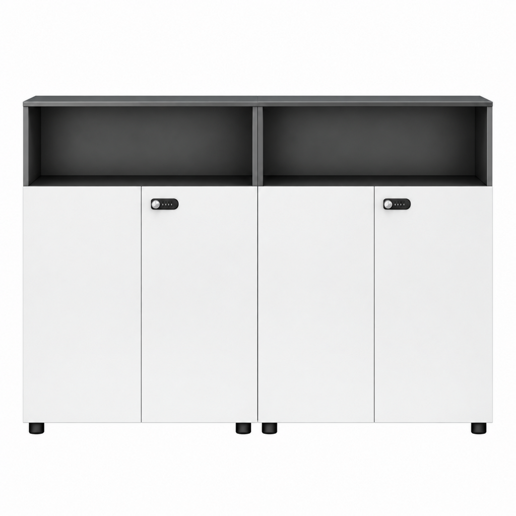 Contemporary Modular Office Storage Cabinet with Secure Custom Option