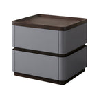 Modern Bedside Table with 2 Drawers and Rounded Edges