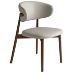 Modern Upholstered Home Chair with Curved Backrest and Solid timber Legs