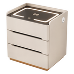 Smart Bedside Table with Wireless Charging and LED Light