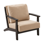 Modern Cotton-Linen Armchair with Custom Timber Finishes