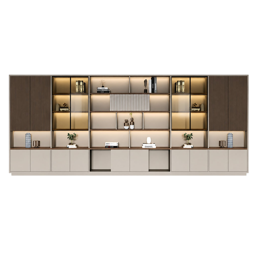 Modern Open-Shelved Executive Storage Cabinet