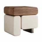 Designer Bedside Table in Walnut Look