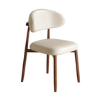 Modern Upholstered Home Chair With Curved Backrest And Steel Legs