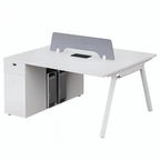 Minimalist Bench Workstation with Screen Panels