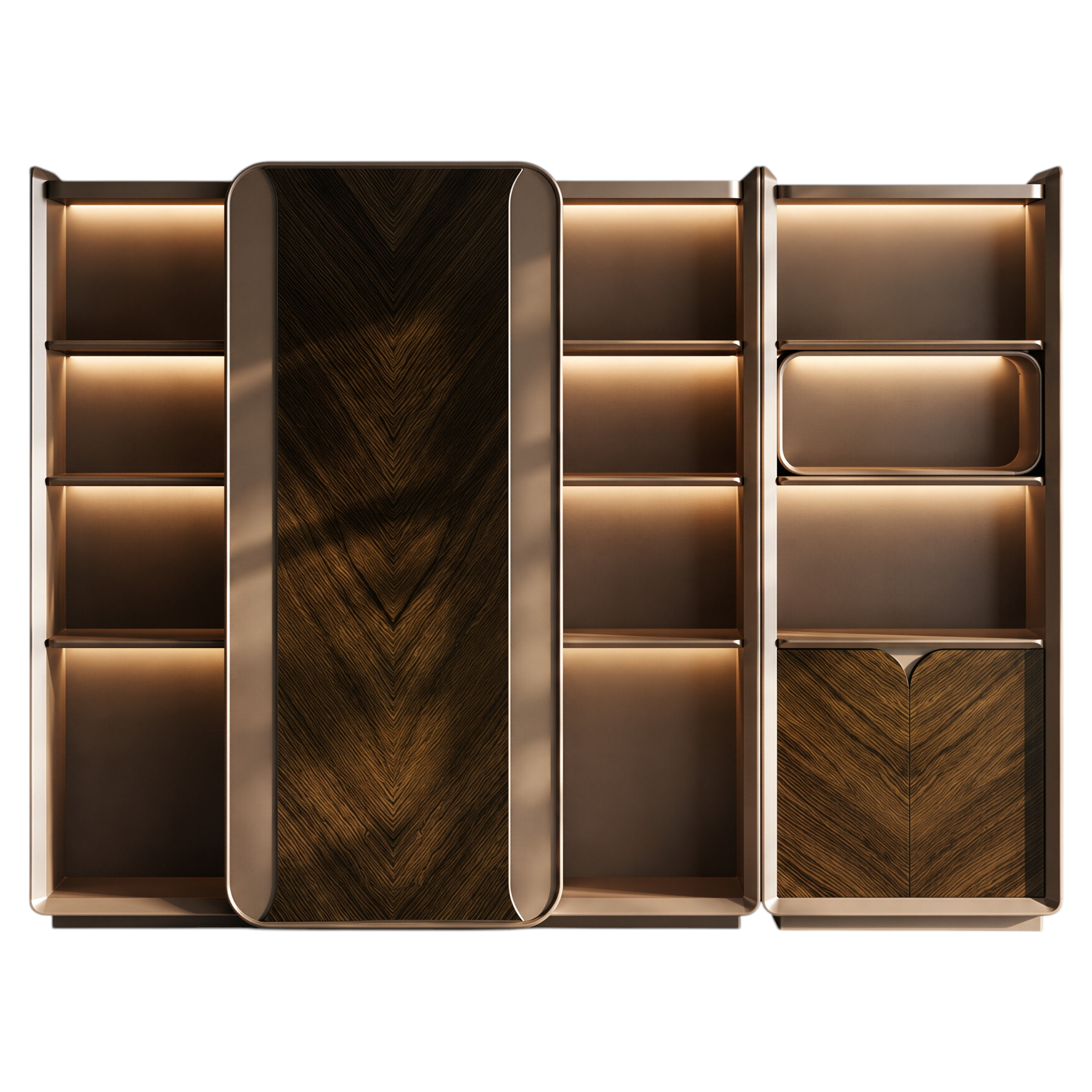 Luxury Walnut Executive Storage Wall Cabinet