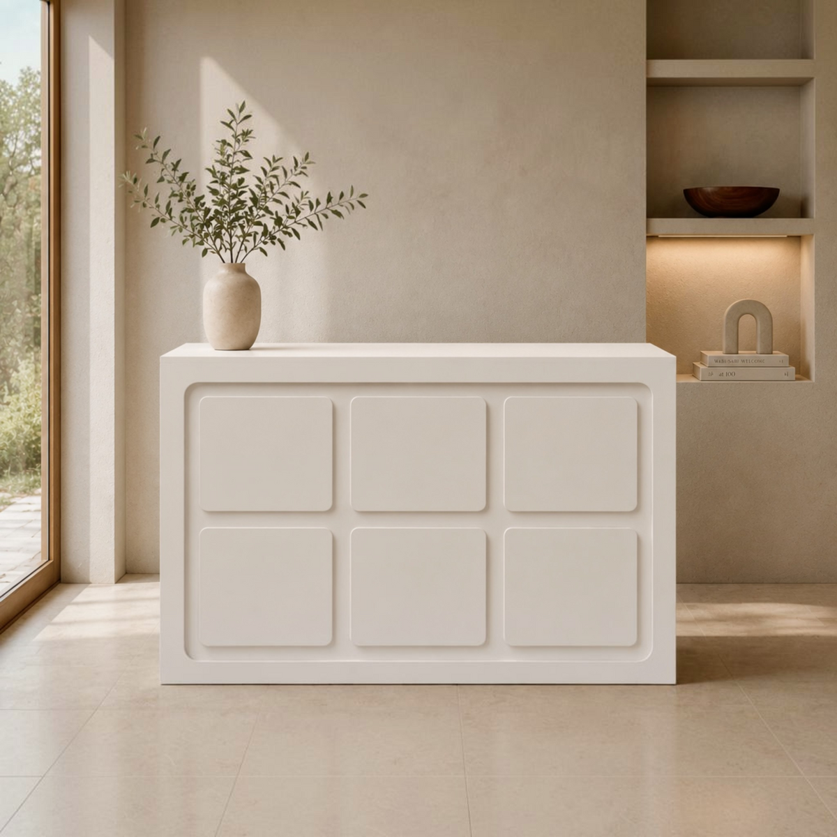 Modern Panel Reception Desk with Storage