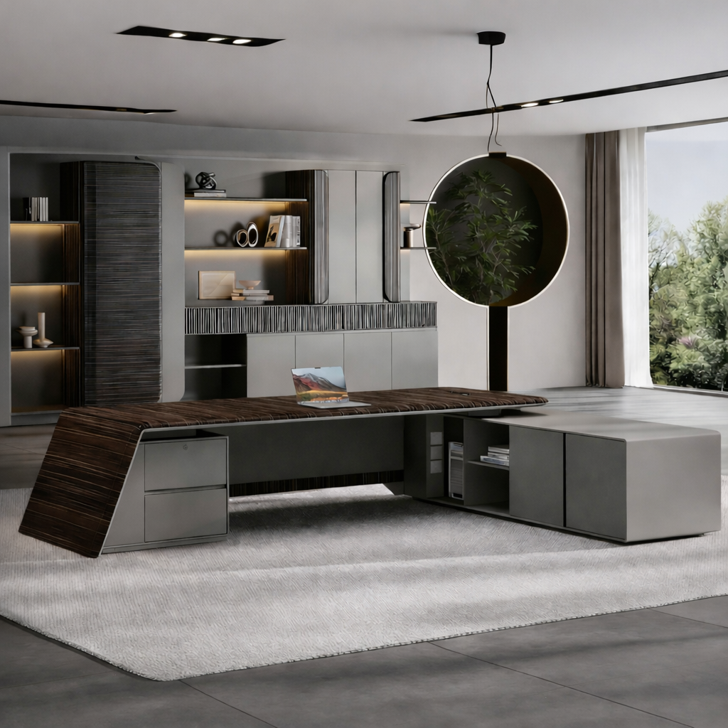 Minimalist Executive Desk with Floating Edge Detail