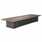Modern Rounded-Corner Boardroom Table with Concealed Storage