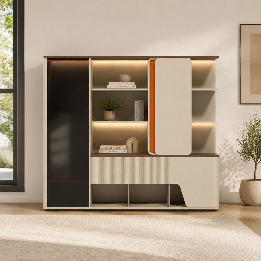 Modern Executive Storage Wall Unit with Wardrobe