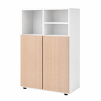 Natural Woodgrain Office Filing Cabinet with Open Display Storage