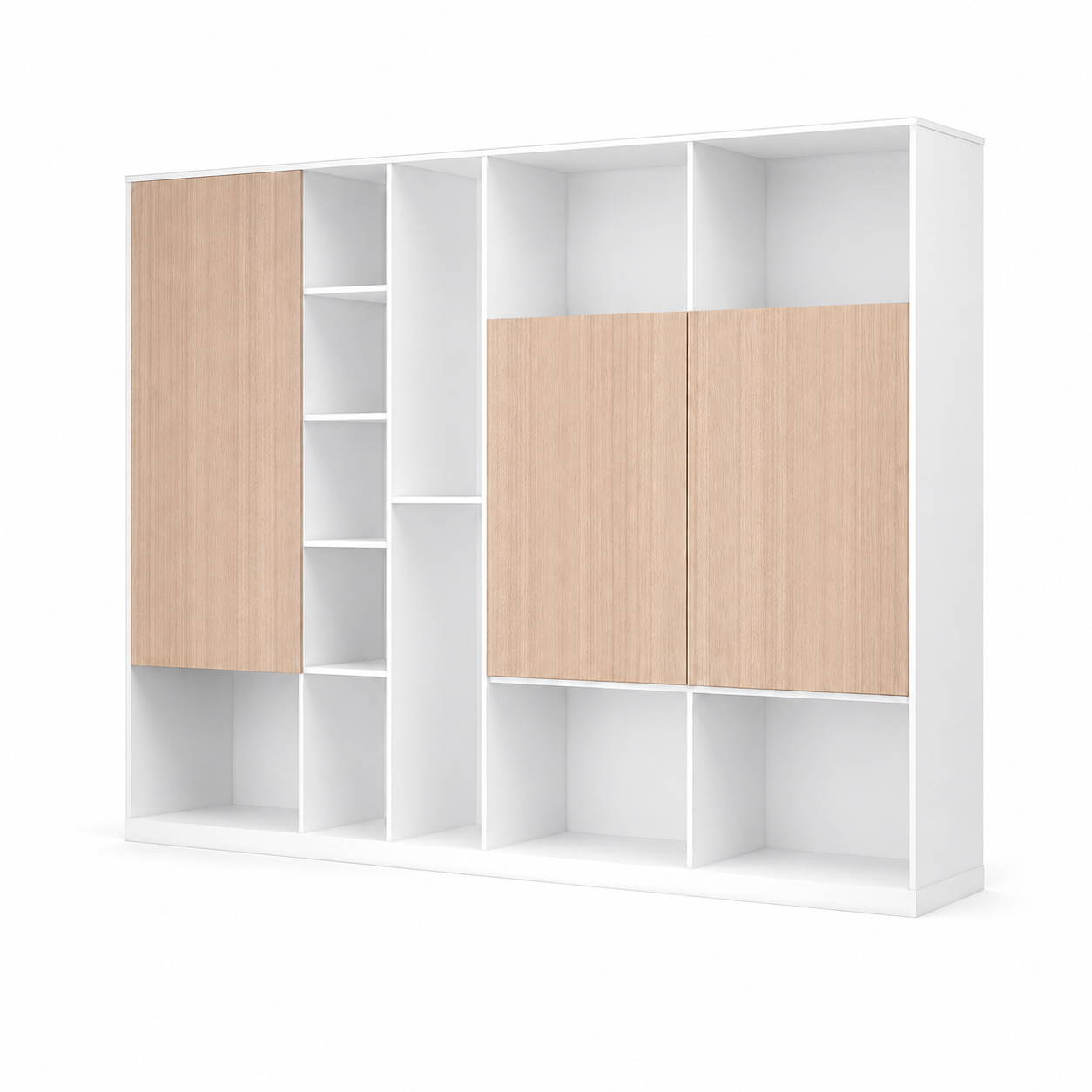 Natural Woodgrain Office Filing Cabinet with Open Display Storage