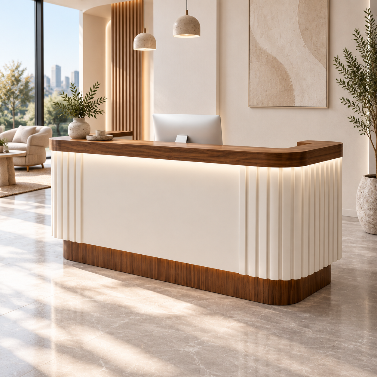 Boutique Reception Counter with LED Accent Lighting