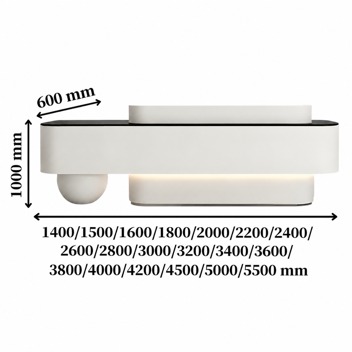Premium Front Counter with Rounded Edge Design
