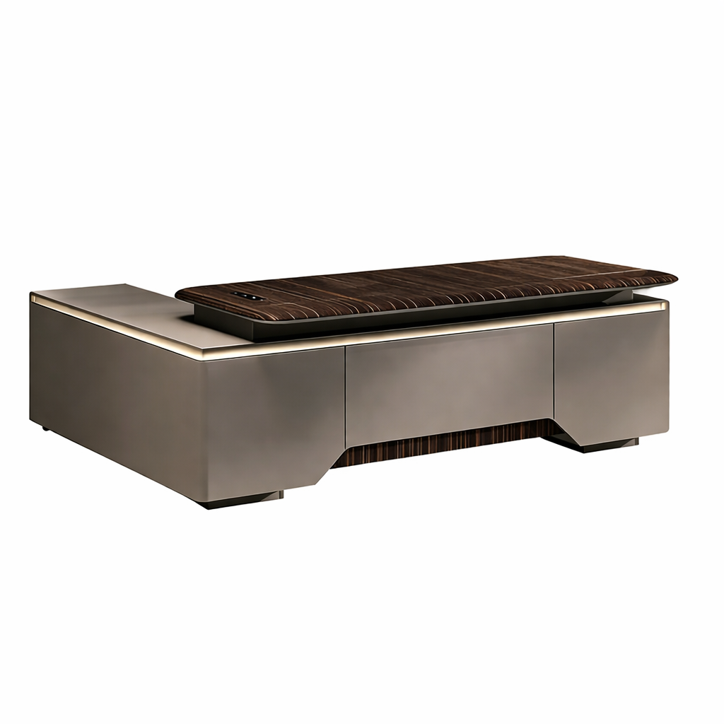 Minimalist Executive Desk with Floating Edge Detail